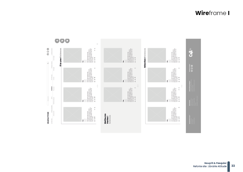 librairie attitude, projet tutoré, wireframe Xd