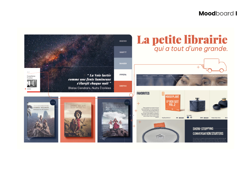 librairie attitude, projet tutoré, moodboard