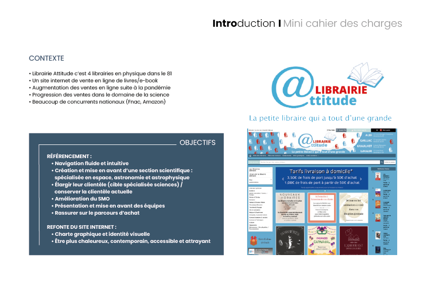 librairie attitude, projet tutoré, mini cahier des charges