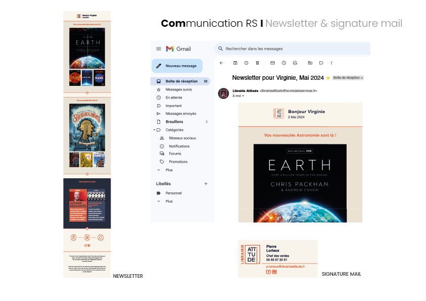 librairie attitude, projet tutoré,newsletter signature mail
